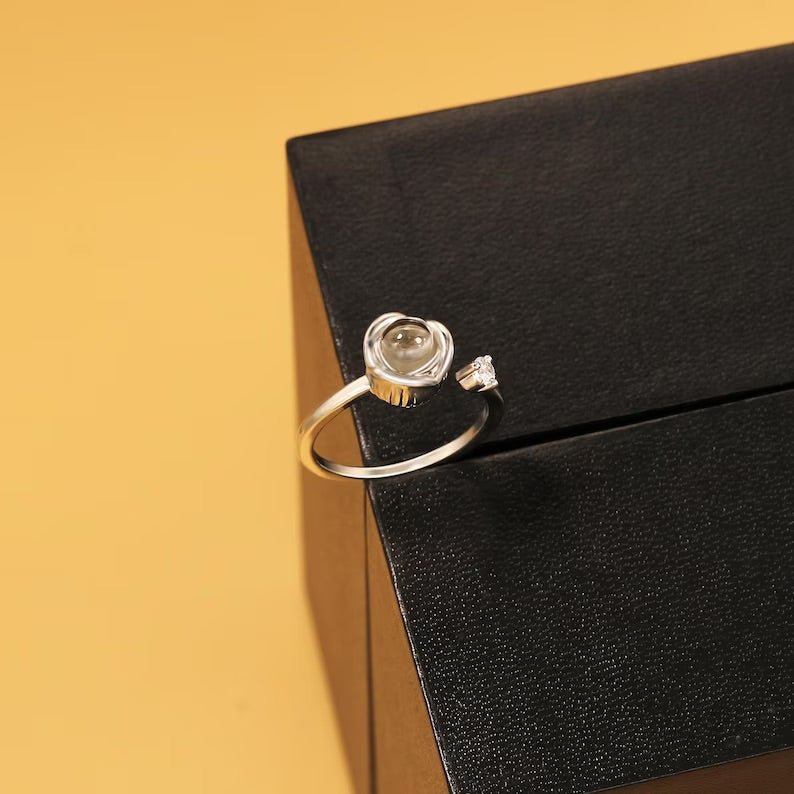 Color Photo Projection Rose Ring