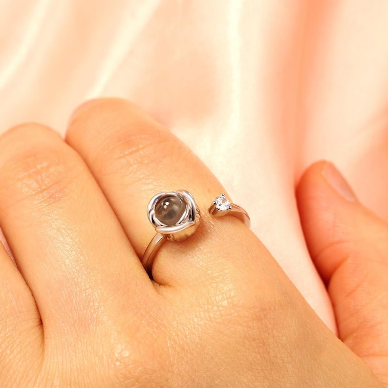 Color Photo Projection Rose Ring