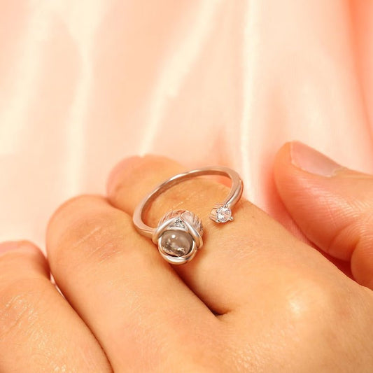 Color Photo Projection Rose Ring