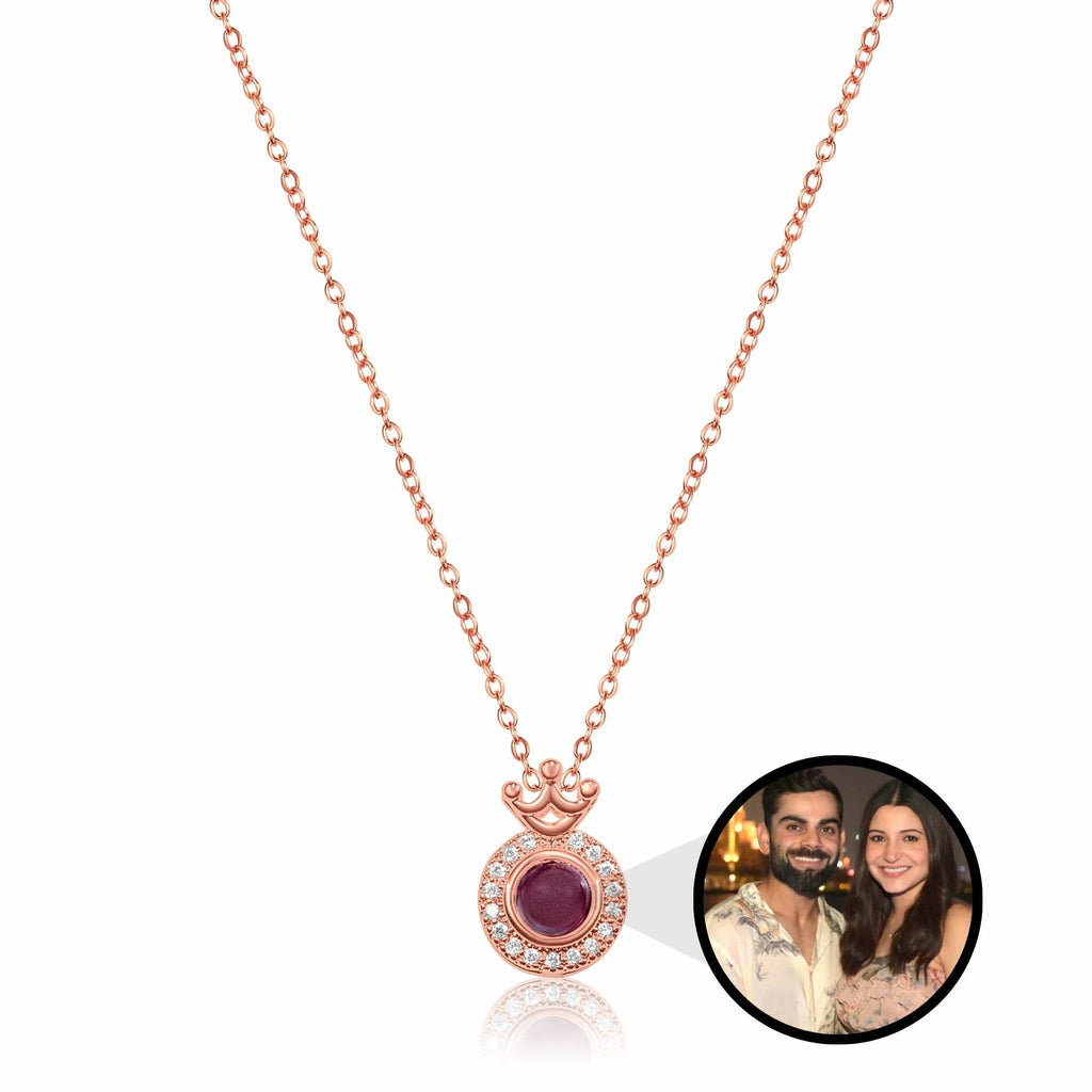 👑✨ Crown Projection Photo Necklace