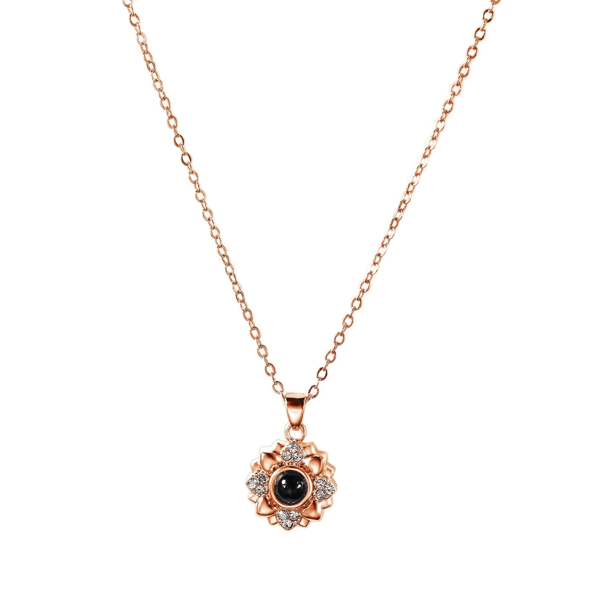 Flower Projection Photo Necklace