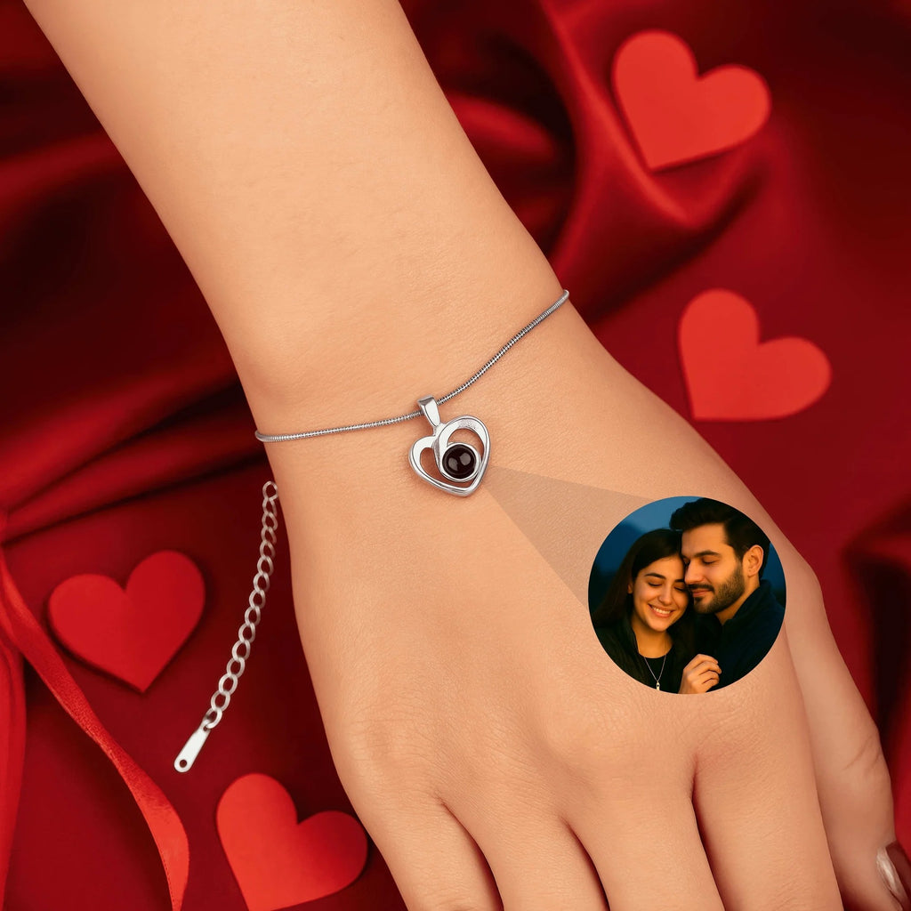 Custom Heart Photo Projection Bracelet