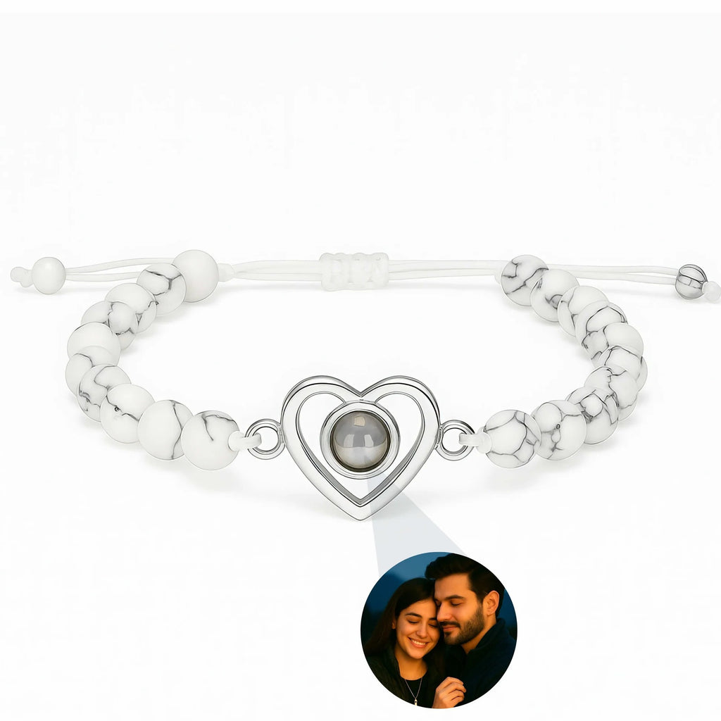 🖤 Couple Photo Heart Bead Bracelet 🖤