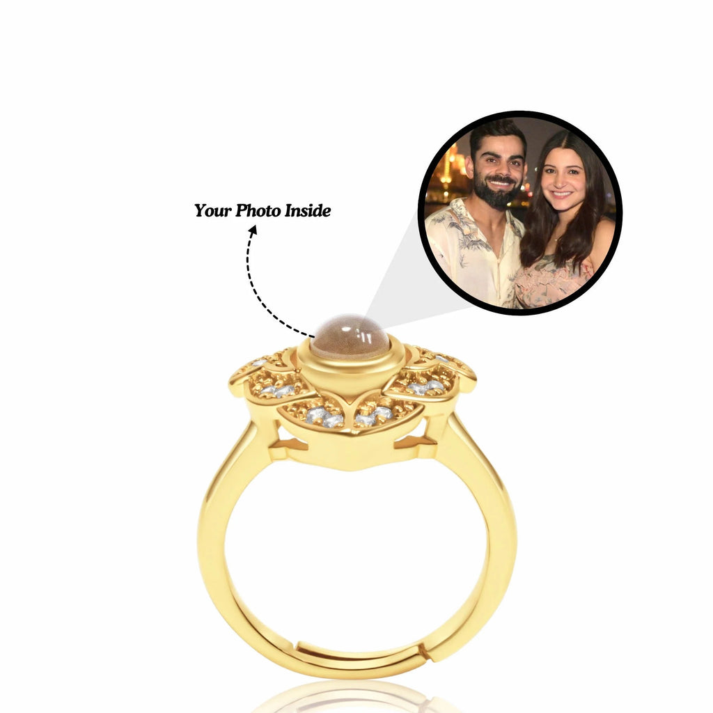 💍💖 Diamond Heart Photo Projection Ring