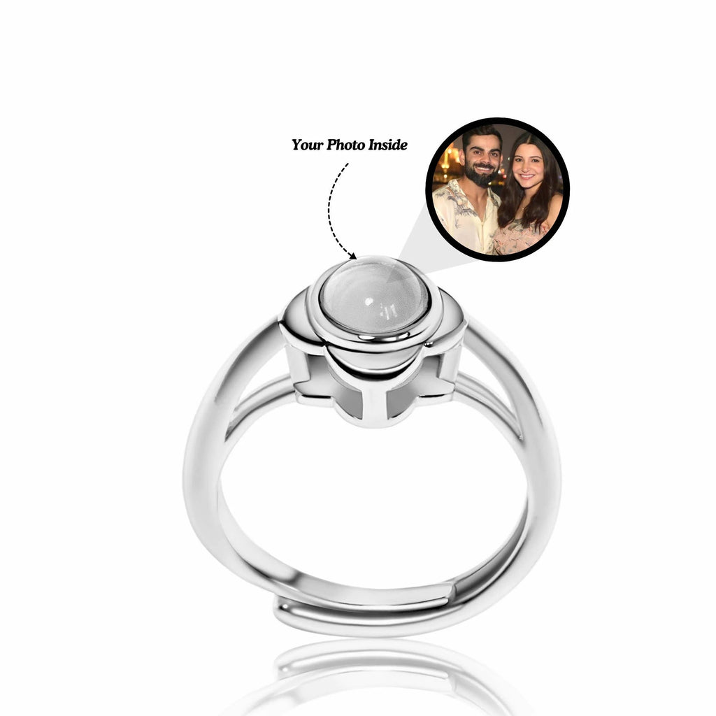 🌸💍 Flower Projection Photo Ring