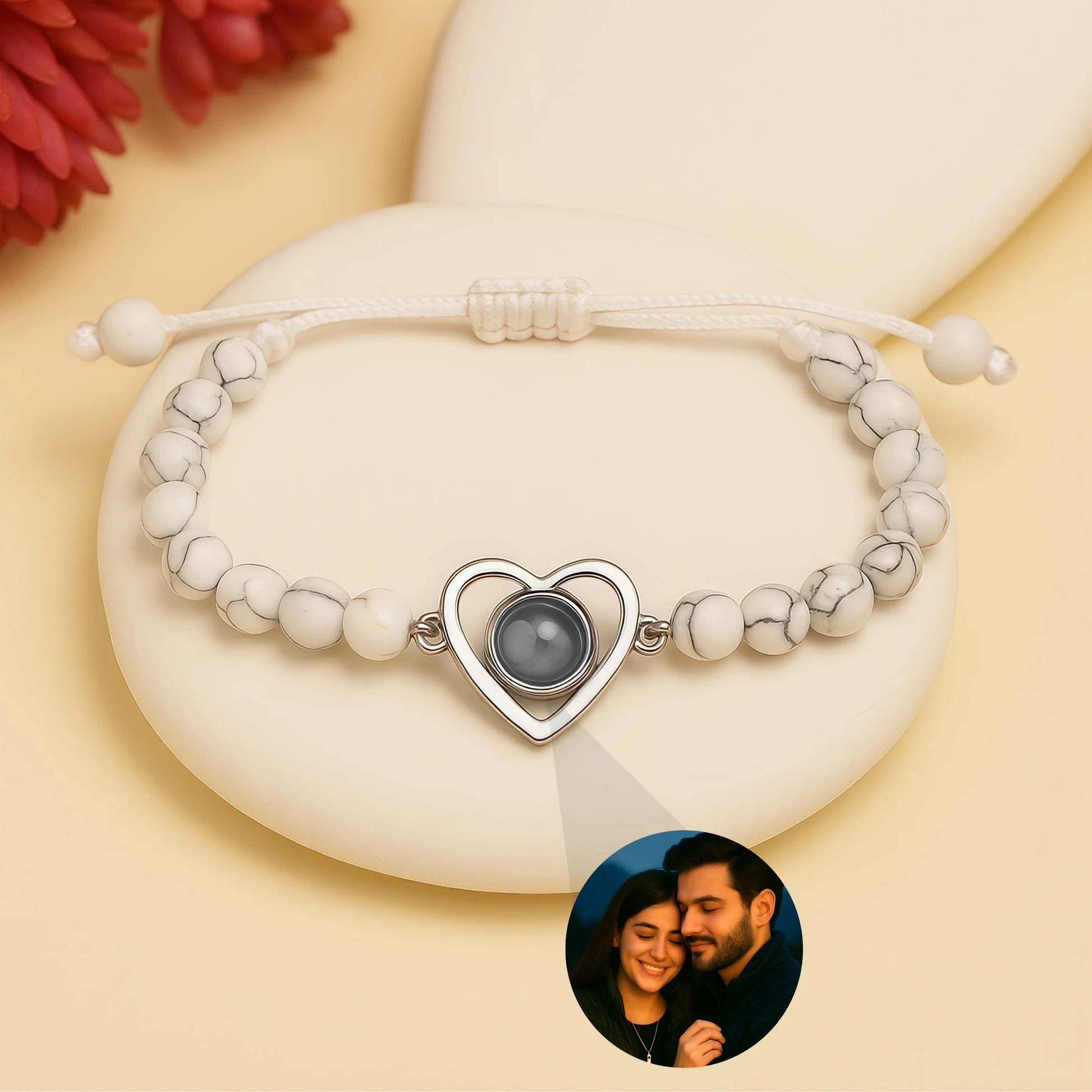 🖤 Couple Photo Heart Bead Bracelet 🖤