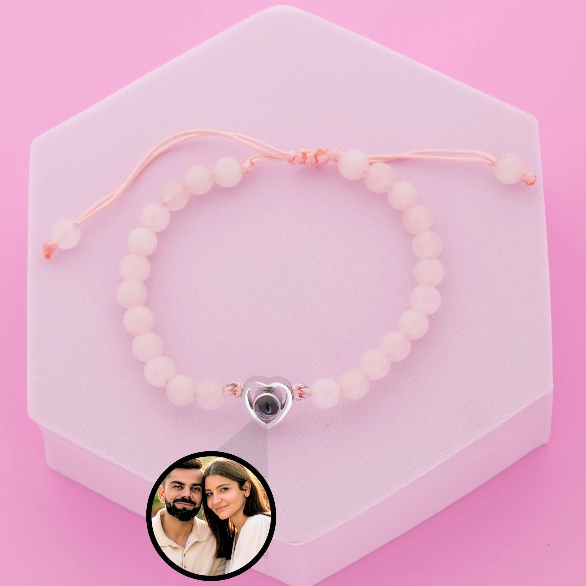 🖤 Couple Photo Heart Bead Bracelet 🖤