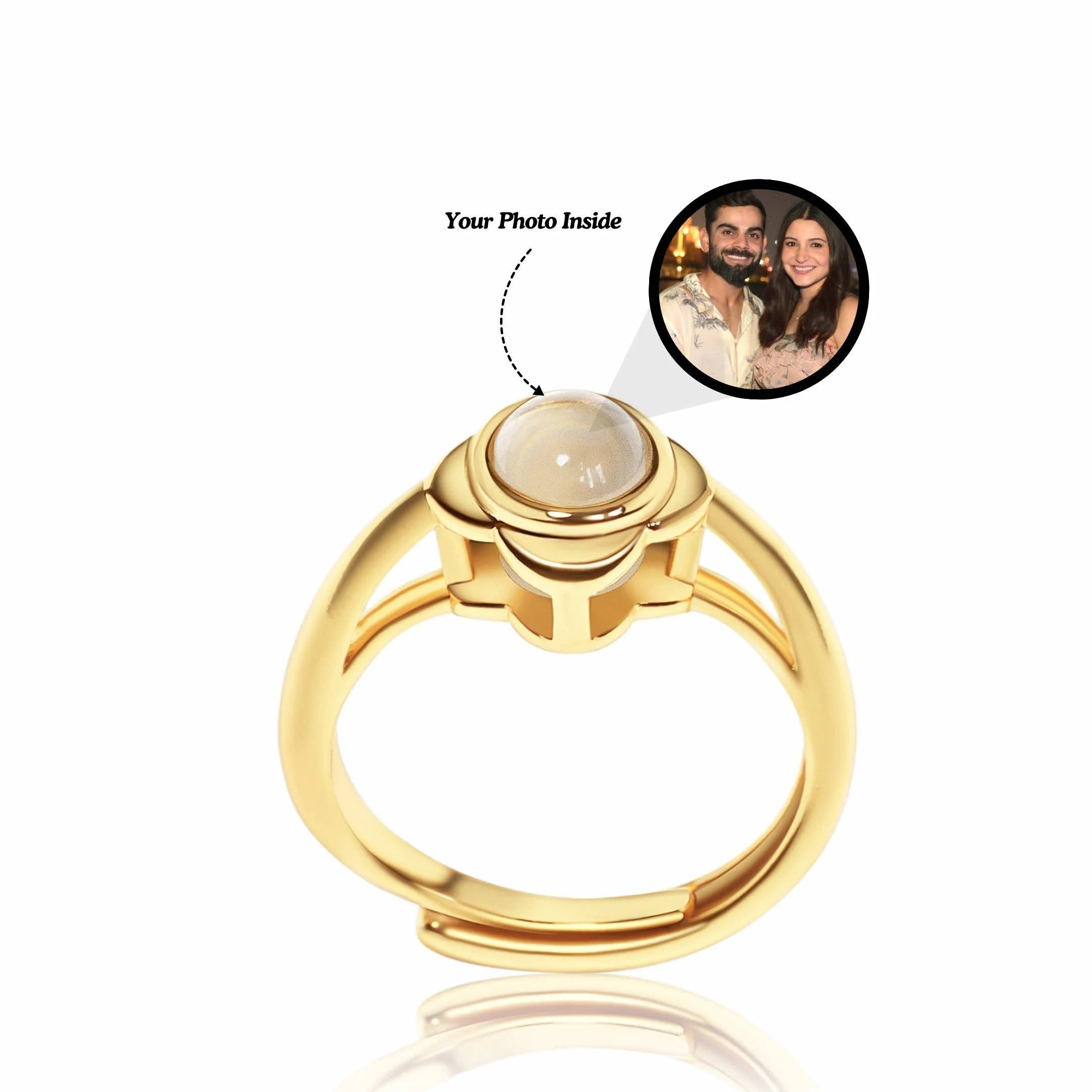 🌸💍 Flower Projection Photo Ring