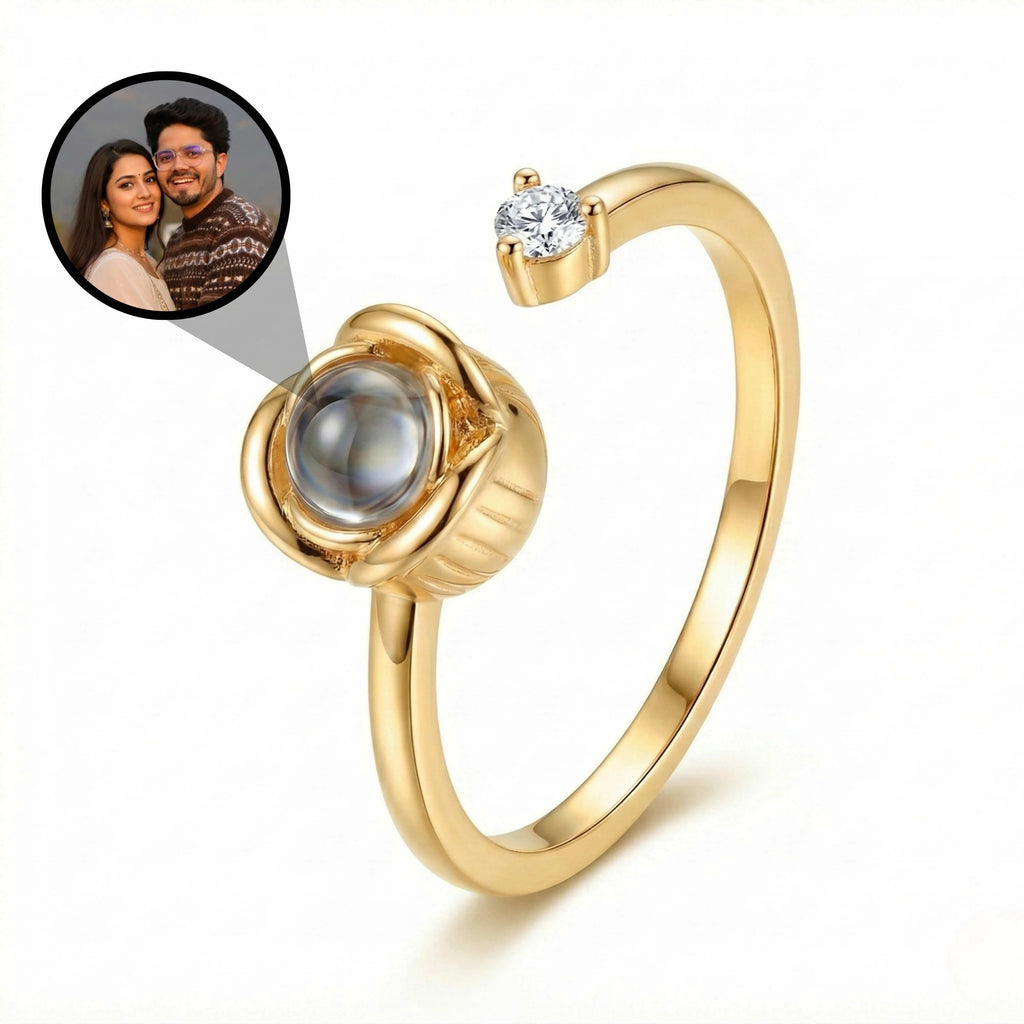 🌹💍 Rose Projection Photo Ring