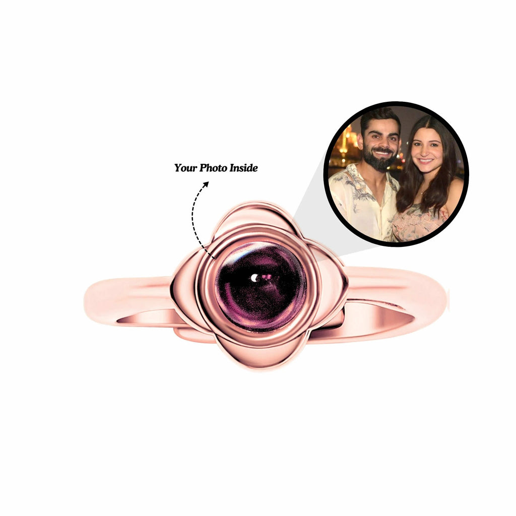 🌸💍 Flower Projection Photo Ring