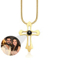 ✝️🖤 Men’s Cross Projection Photo Necklace