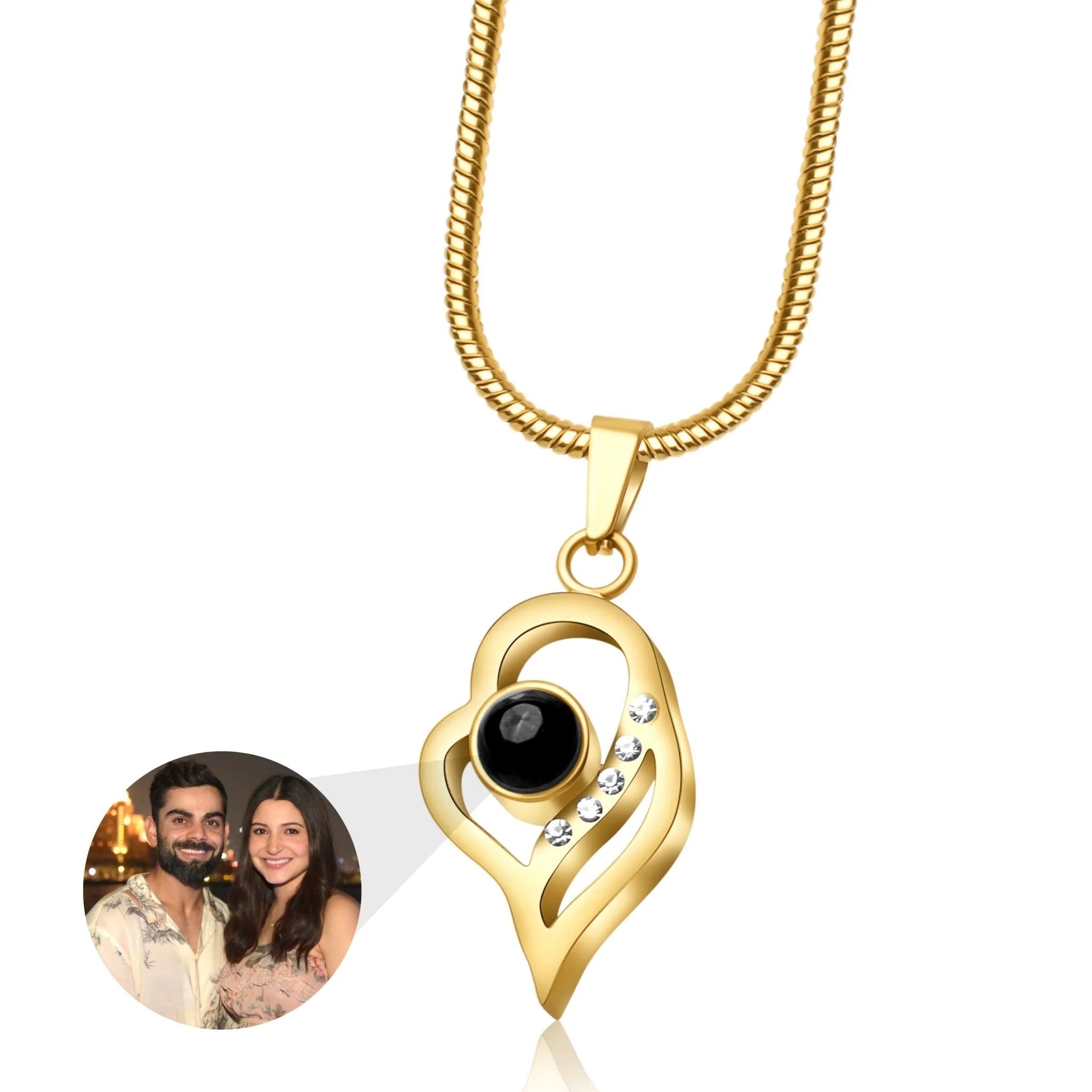 💖✨ Dazzling Heart Projection Photo Necklace