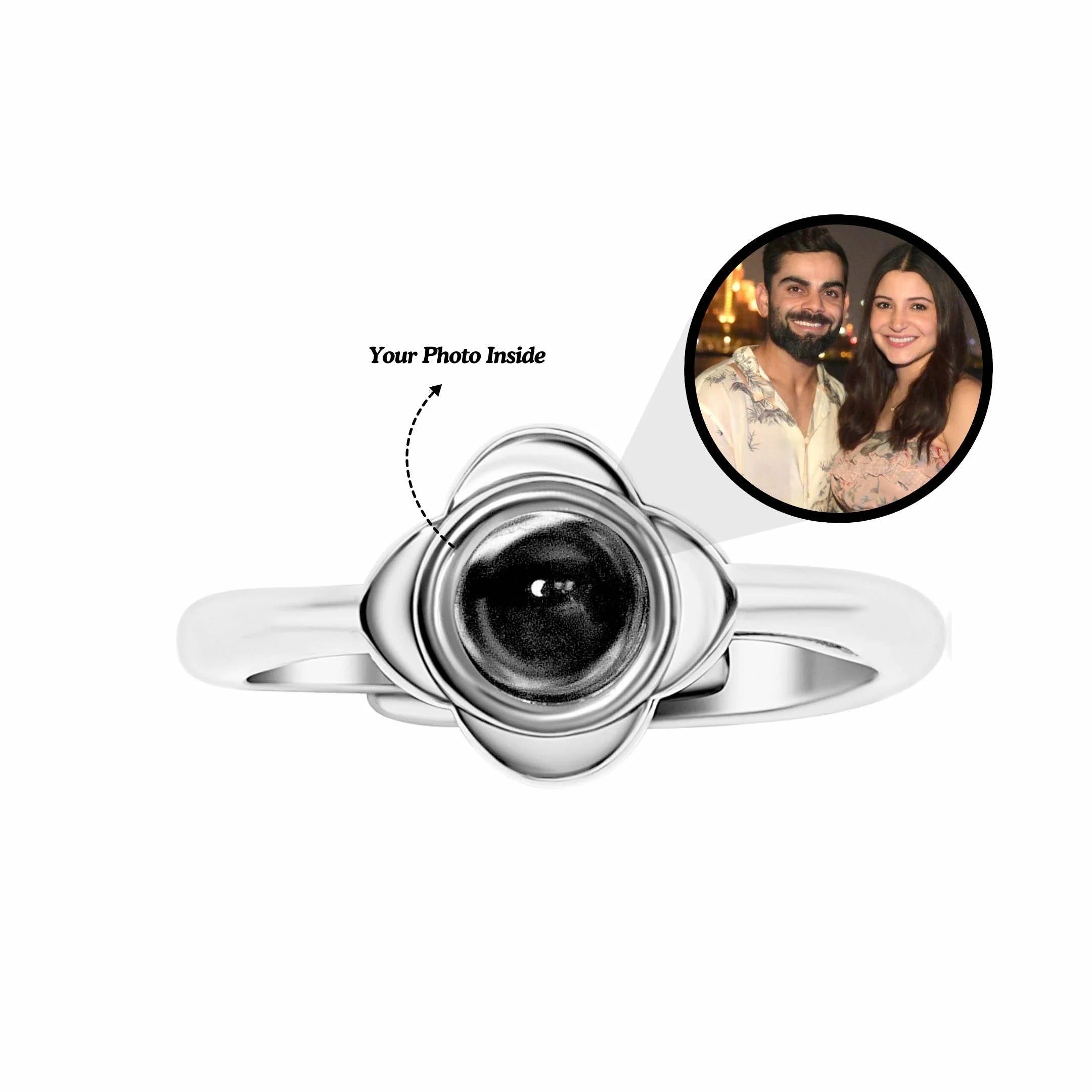 🌸💍 Flower Projection Photo Ring