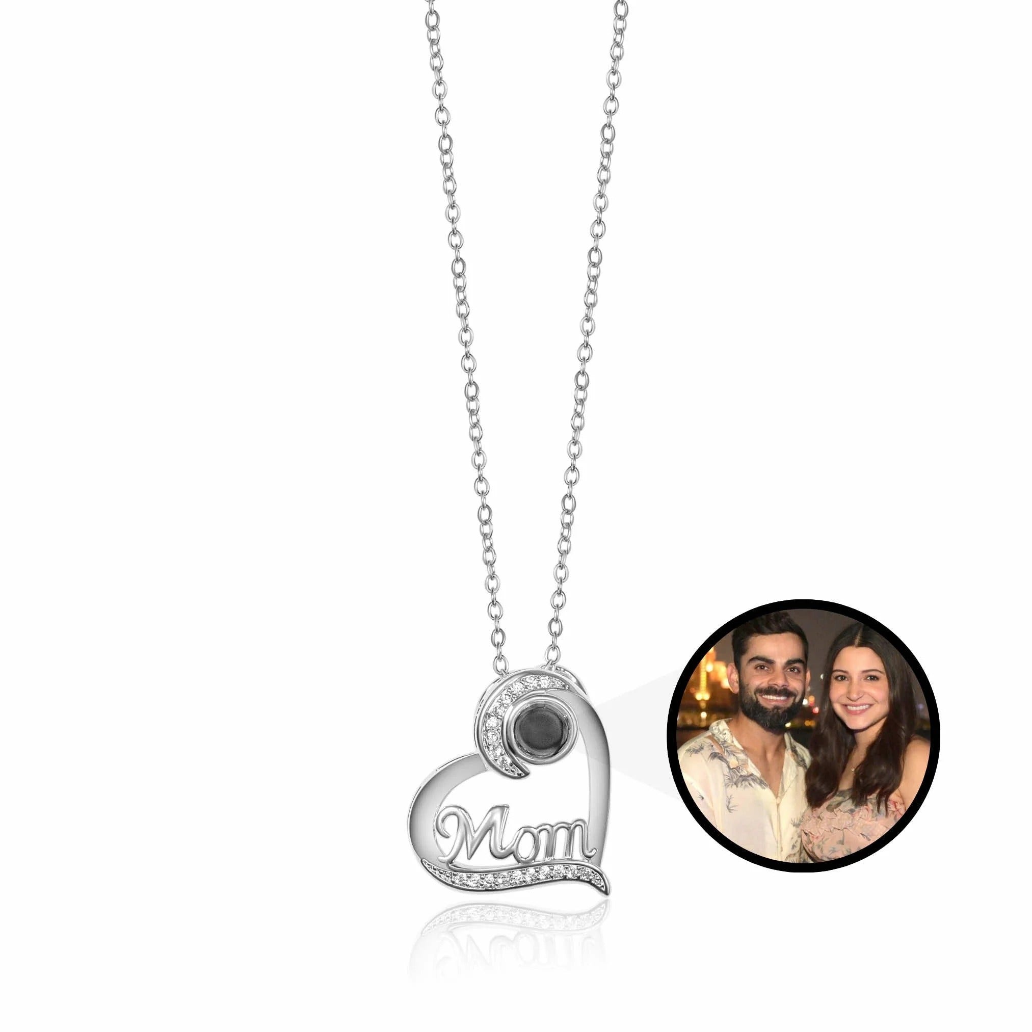 💐💖 Mom Heart Projection Photo Necklace