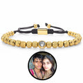 👑 Luxury Gold Bead Photo Projection Bracelet 👑